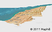Satellite Panoramic Map of Mostaghanem, single color outside