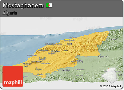 Savanna Style Panoramic Map of Mostaghanem