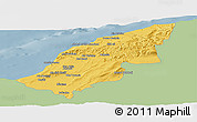 Savanna Style Panoramic Map of Mostaghanem, single color outside