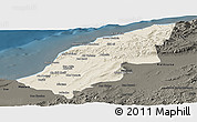 Shaded Relief Panoramic Map of Mostaghanem, darken