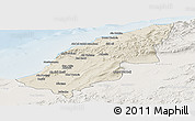 Shaded Relief Panoramic Map of Mostaghanem, lighten