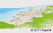 Shaded Relief Panoramic Map of Mostaghanem, physical outside