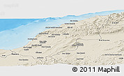 Shaded Relief Panoramic Map of Mostaghanem