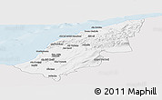 Silver Style Panoramic Map of Mostaghanem, single color outside