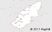 Classic Style Simple Map of Mostaghanem, cropped outside