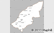 Gray Simple Map of Mostaghanem, cropped outside