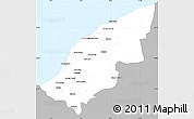 Gray Simple Map of Mostaghanem, single color outside