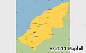 Savanna Style Simple Map of Mostaghanem, single color outside