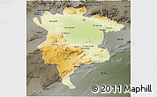 Physical 3D Map of Msila, darken, semi-desaturated