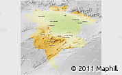Physical 3D Map of Msila, lighten, desaturated