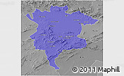 Political 3D Map of Msila, desaturated