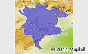 Political 3D Map of Msila, physical outside