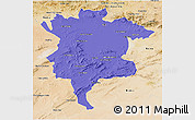 Political 3D Map of Msila, satellite outside