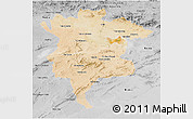 Satellite 3D Map of Msila, desaturated