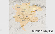 Satellite 3D Map of Msila, lighten, semi-desaturated