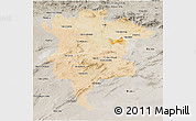 Satellite 3D Map of Msila, semi-desaturated