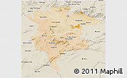 Satellite 3D Map of Msila, shaded relief outside