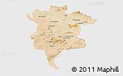 Satellite 3D Map of Msila, single color outside