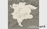 Shaded Relief 3D Map of Msila, darken
