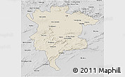 Shaded Relief 3D Map of Msila, desaturated