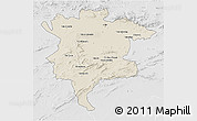 Shaded Relief 3D Map of Msila, lighten, desaturated