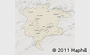 Shaded Relief 3D Map of Msila, lighten, semi-desaturated
