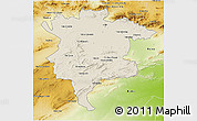Shaded Relief 3D Map of Msila, physical outside