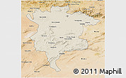 Shaded Relief 3D Map of Msila, satellite outside