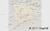 Shaded Relief 3D Map of Msila, semi-desaturated