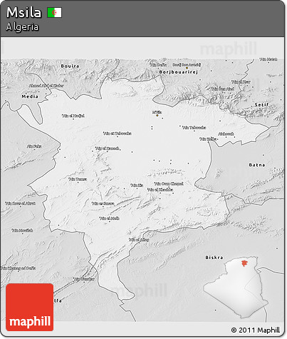 Silver Style 3D Map of Msila