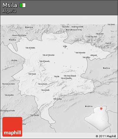 Silver Style 3D Map of Msila