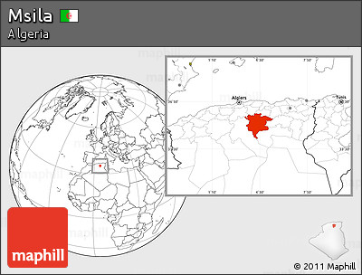 Blank Location Map of Msila