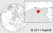Blank Location Map of Msila, highlighted country
