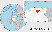 Gray Location Map of Msila, highlighted country