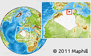 Physical Location Map of Msila, highlighted country, within the entire country