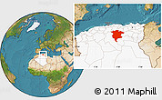 Satellite Location Map of Msila, highlighted country