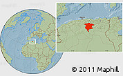 Savanna Style Location Map of Msila, hill shading