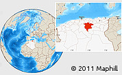 Shaded Relief Location Map of Msila, highlighted country