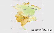 Physical Map of Msila, cropped outside