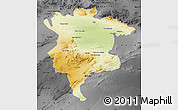 Physical Map of Msila, darken, desaturated