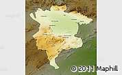 Physical Map of Msila, darken