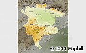 Physical Map of Msila, darken, semi-desaturated