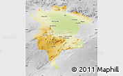 Physical Map of Msila, lighten, desaturated