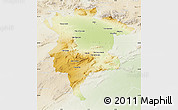 Physical Map of Msila, lighten