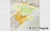 Physical Map of Msila, lighten, semi-desaturated