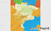 Physical Map of Msila, political outside