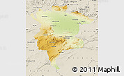 Physical Map of Msila, shaded relief outside
