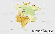 Physical Map of Msila, single color outside