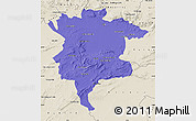 Political Map of Msila, shaded relief outside