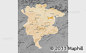 Satellite Map of Msila, darken, desaturated